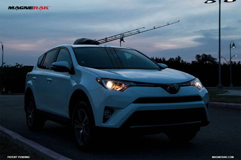 Fish Rav 4 MAGNERAK FISHING ROD ROOF RACK ON A TOYOTA RAV4